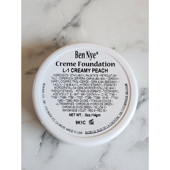 Ben Nye Creme Foundation L-1 Creamy Peach 0.5 Oz Makeup - Picture 2 of 4